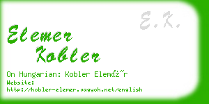 elemer kobler business card